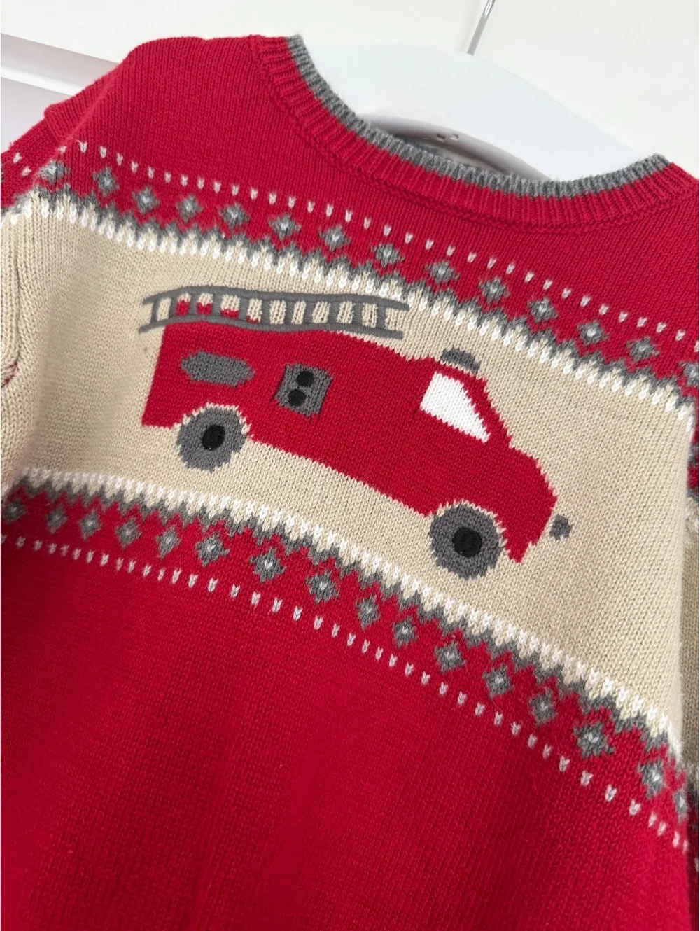 Gymboree Fire Truck Sweater Sz 3T EUC